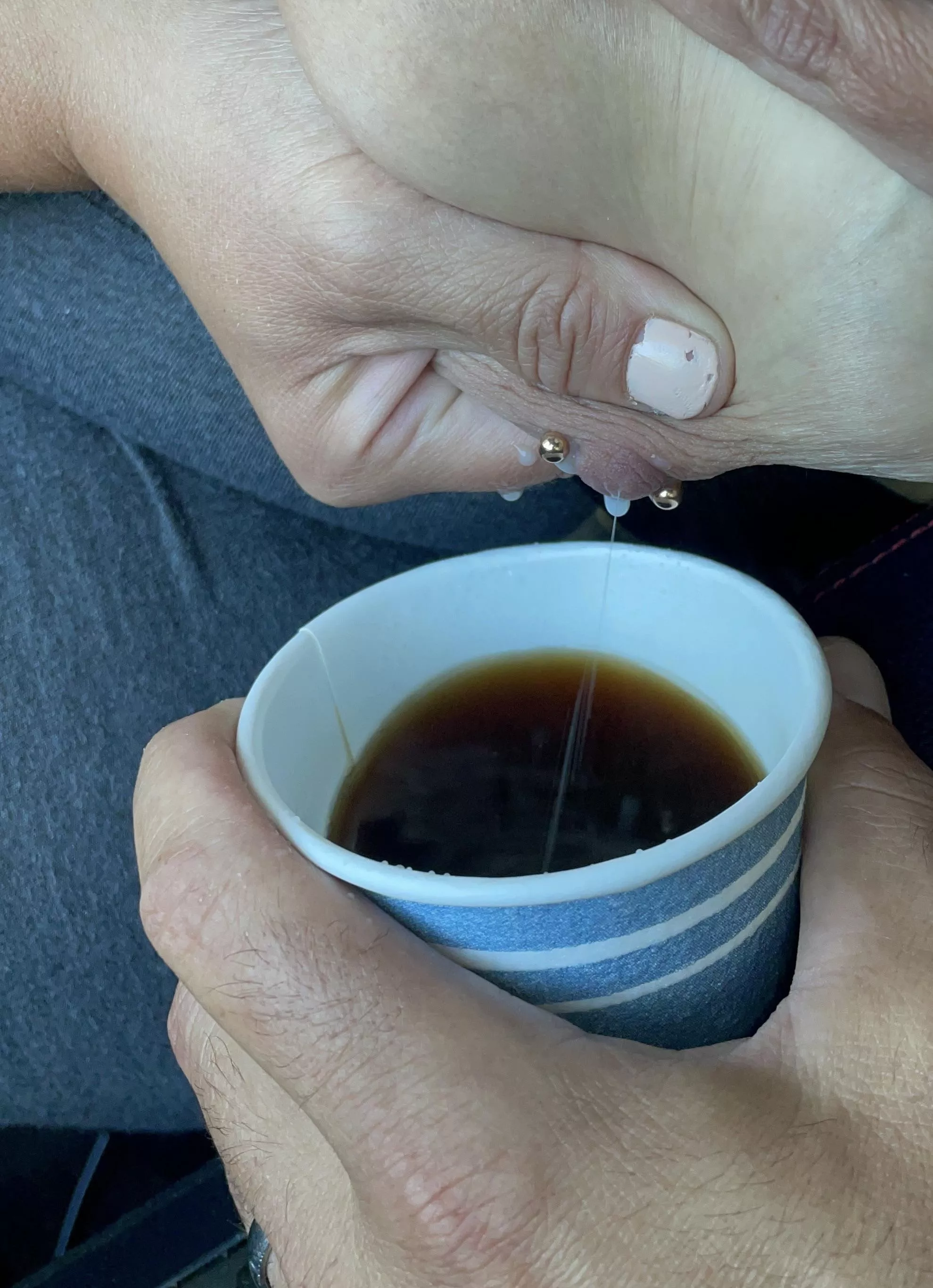 We’re never out of coffee creamer with me around! posted by Kash-Cow