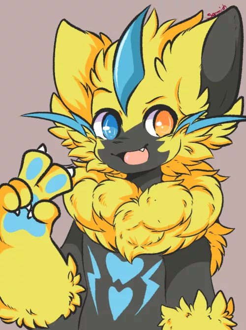 Zee The Zeraora (Commission) by SmolSammich
