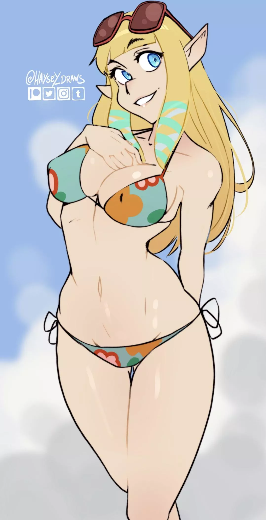Beach girl (Haysey-Draws) posted by SoggySocksYa