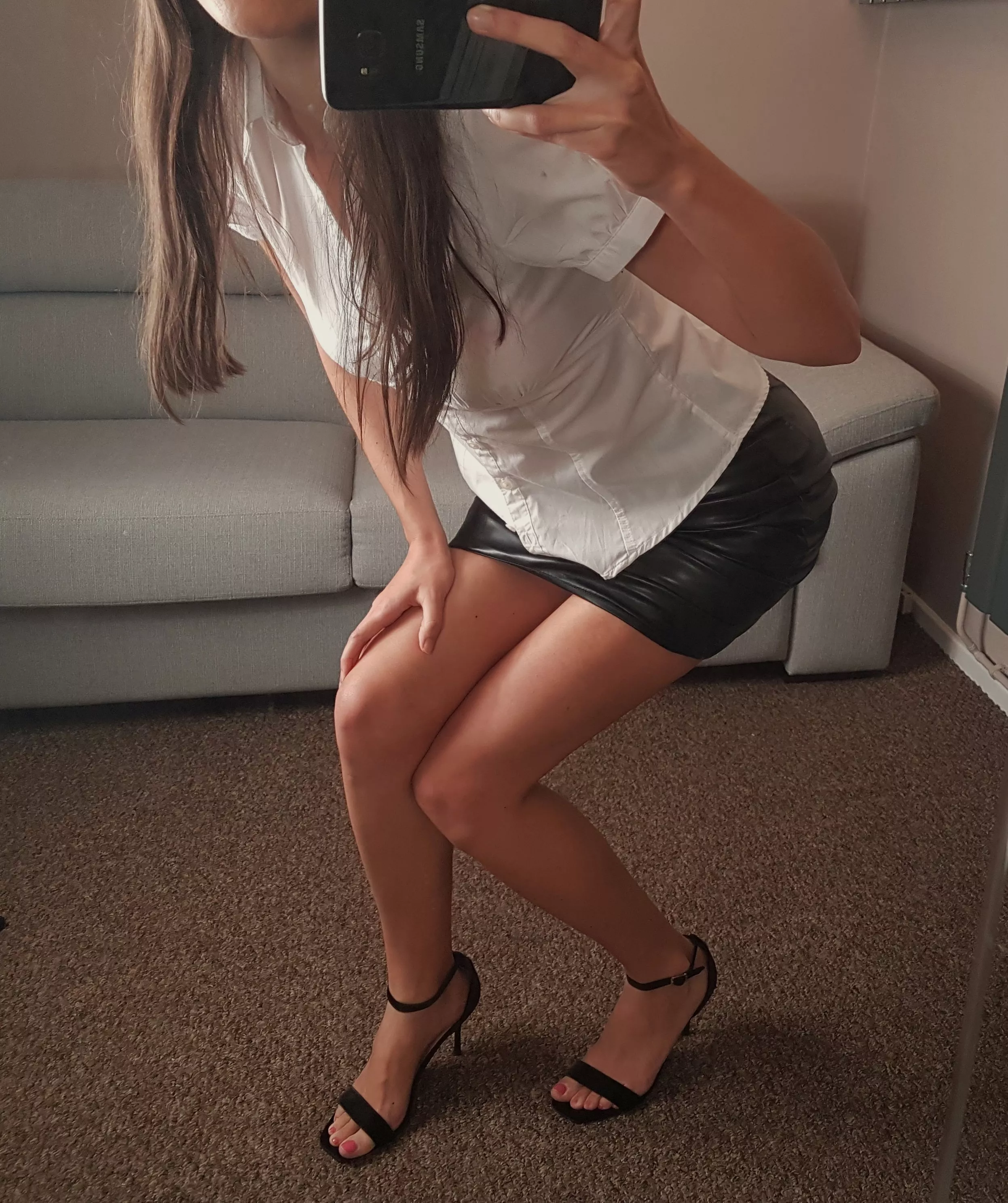 Classic leather skirt posted by sexy_brunette__