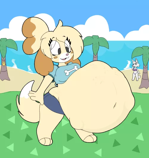 {image} Isabelle ate a yellow kitty (OC by me) by Sarah_the_fat_fox