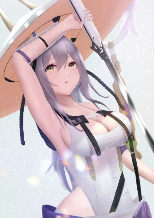 Scarlet wielding her sword (Sawtooth) [Goddess of Victory: NIKKE] by TheRoySez