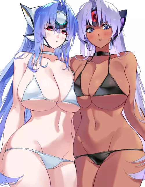 Kos-Mos and T-elos in bikinis by Terran117