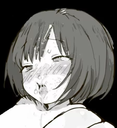 LF Mono Source: 1girl, ahegao, short hair, blush, sweat, eyebrow visible through hair, drool, open mouth, cum posted by DeezFinder