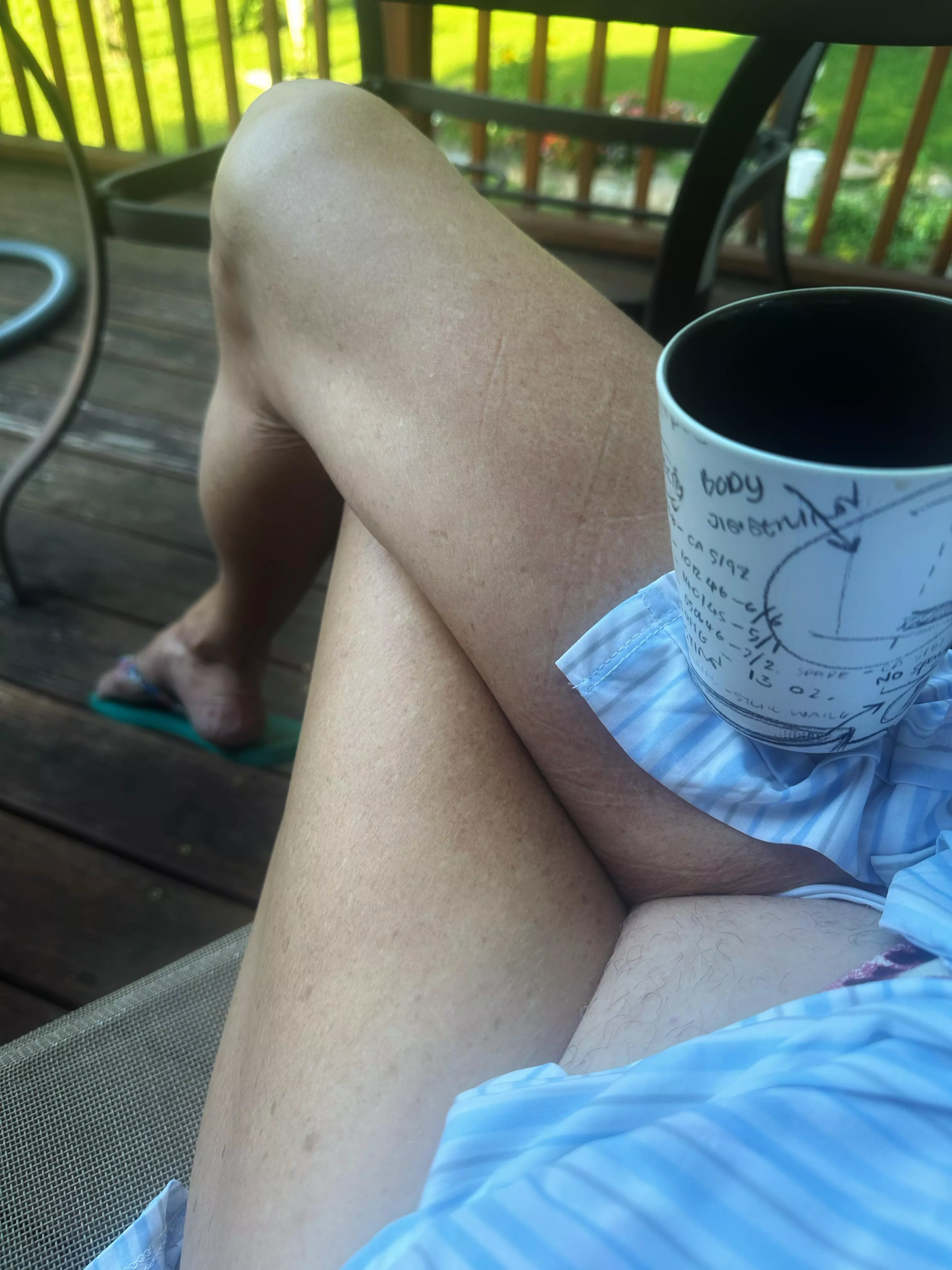 No steam.. no lipstick.. just me having coffee on my deck…Good morning! ☕️ posted by mzKayy