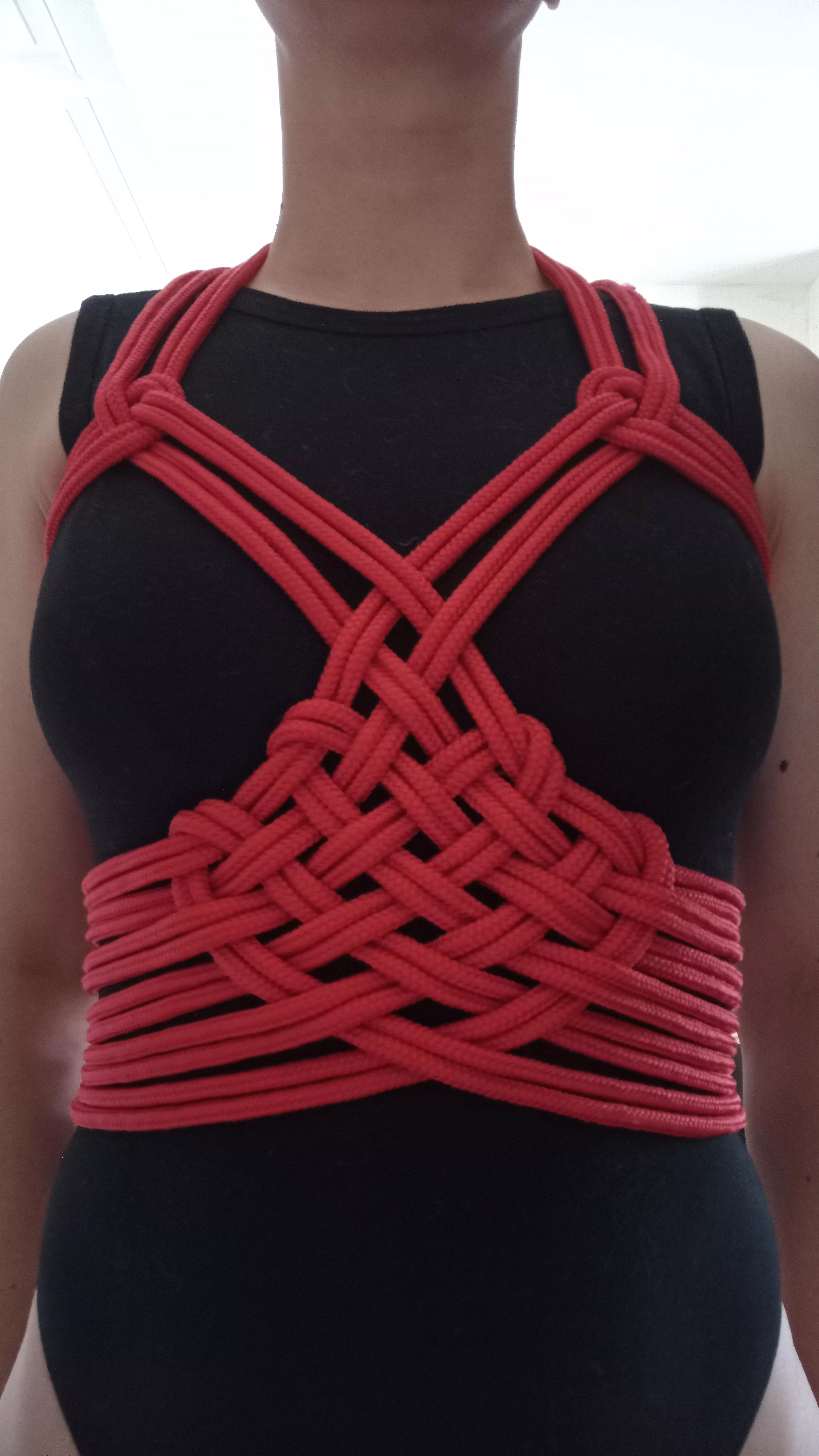 Self tied heart weave harness. posted by MrsVendetta91