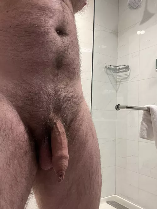 Hotel life for the week. Who’s helping ruin this shower 😈? by Confident-Sir-5768