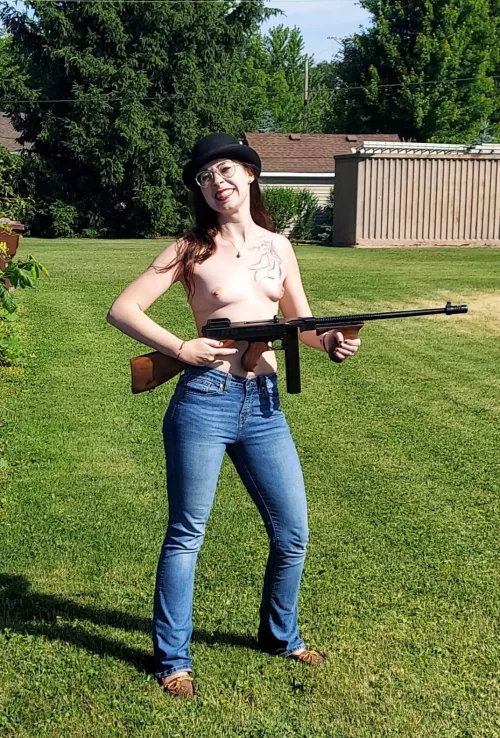Target shooting my Tommy gun by MistressThrope