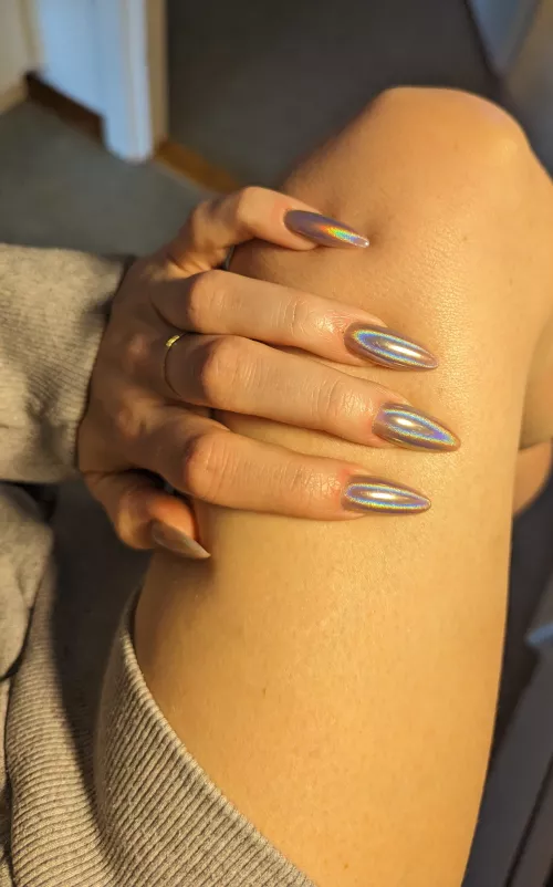 Wish I was digging my holographic nails into your skin...? 👀😈✨ by KittyKidKill