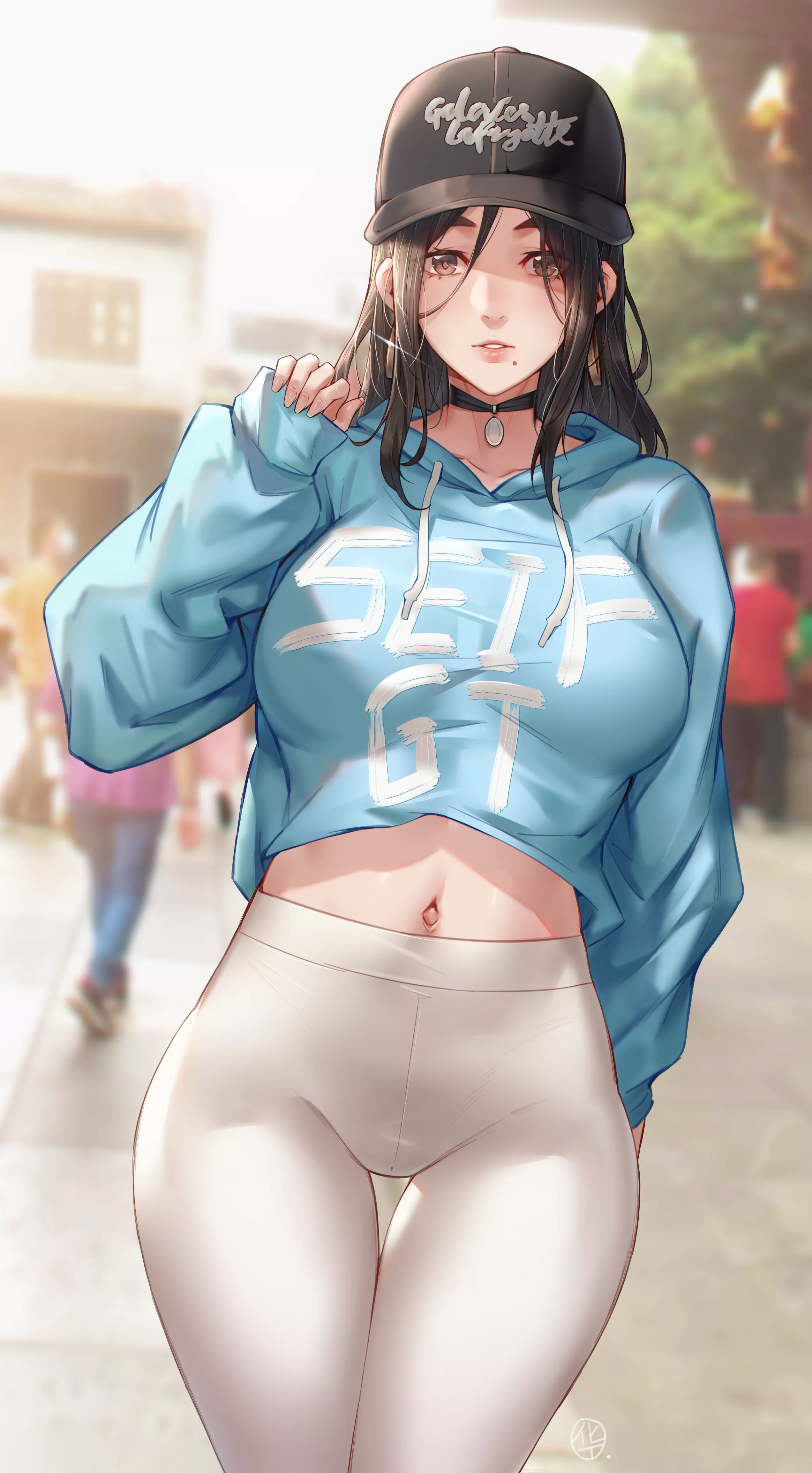 Blue Crop Hoodie posted by CheetahSperm18