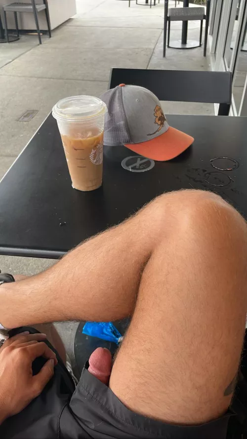 Starbucks boner by GayExhibitionist