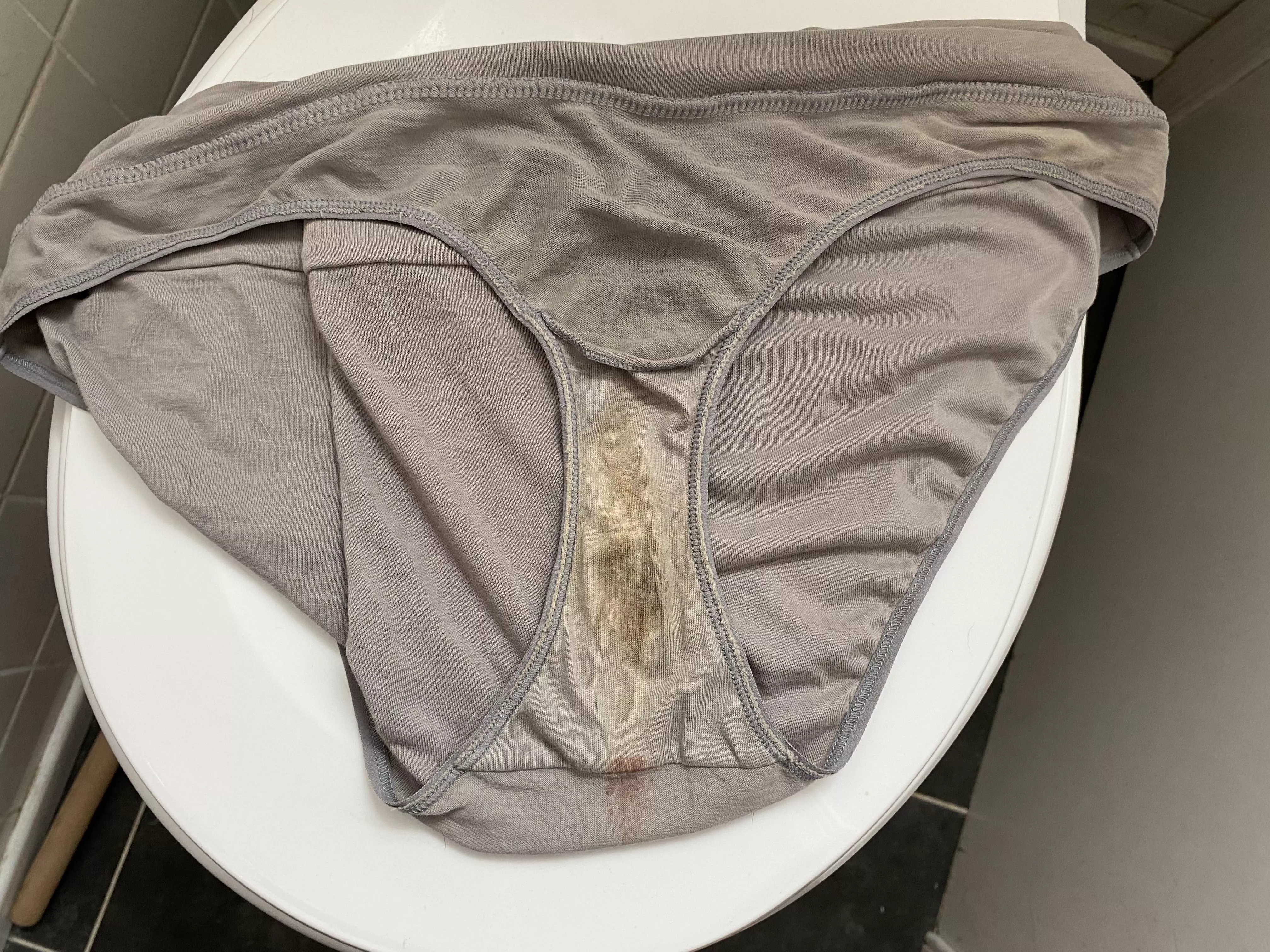 Wife’s granny panties fresh from the hamper. Nice stains posted by Fanoflife456321