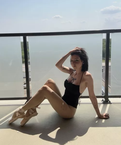 Black bodysuit for a goth ballerina by favfantasybabe