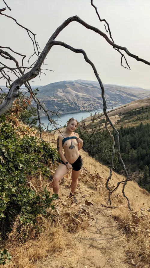 I love when we get a few moments alone on the trail 🌲💕 by babygoattears96