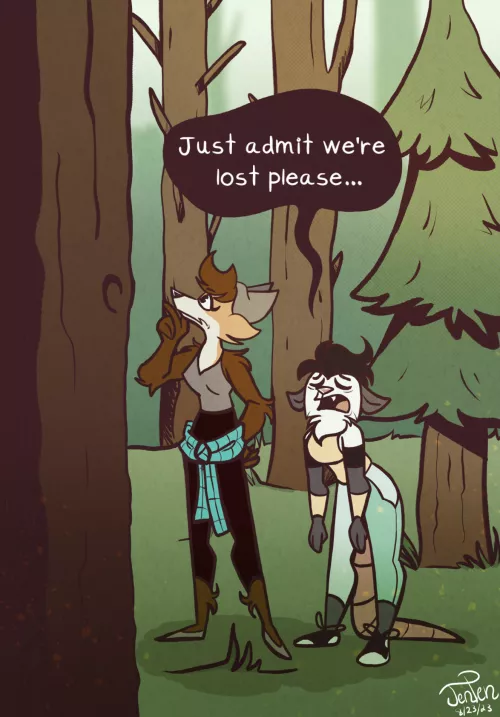 Man, I had just finished the first 12 pages of my comic. I decided to take a break and make this simple illustration with the two main characters. by Jenpen_productions