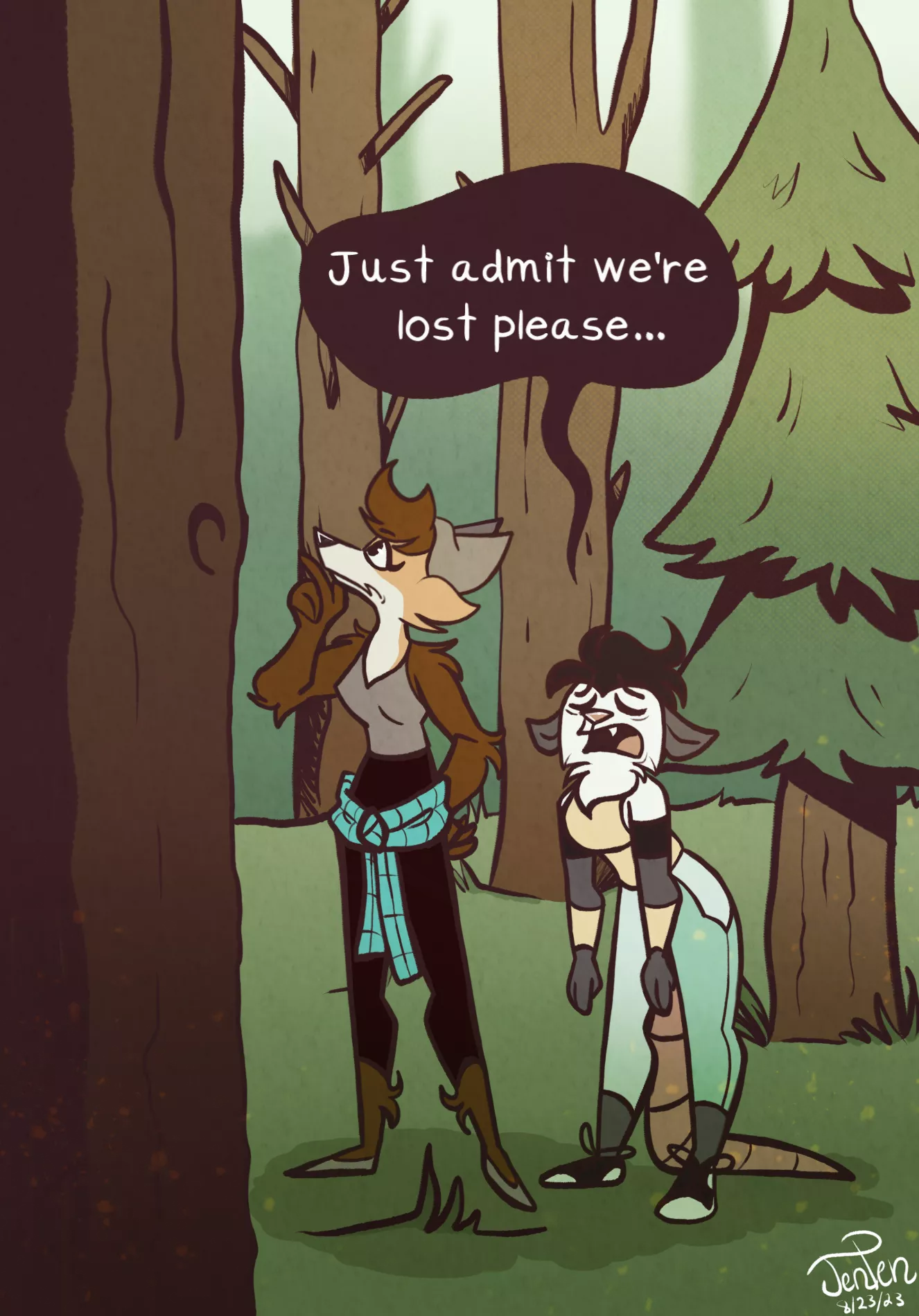 Man, I had just finished the first 12 pages of my comic. I decided to take a break and make this simple illustration with the two main characters. posted by Jenpen_productions