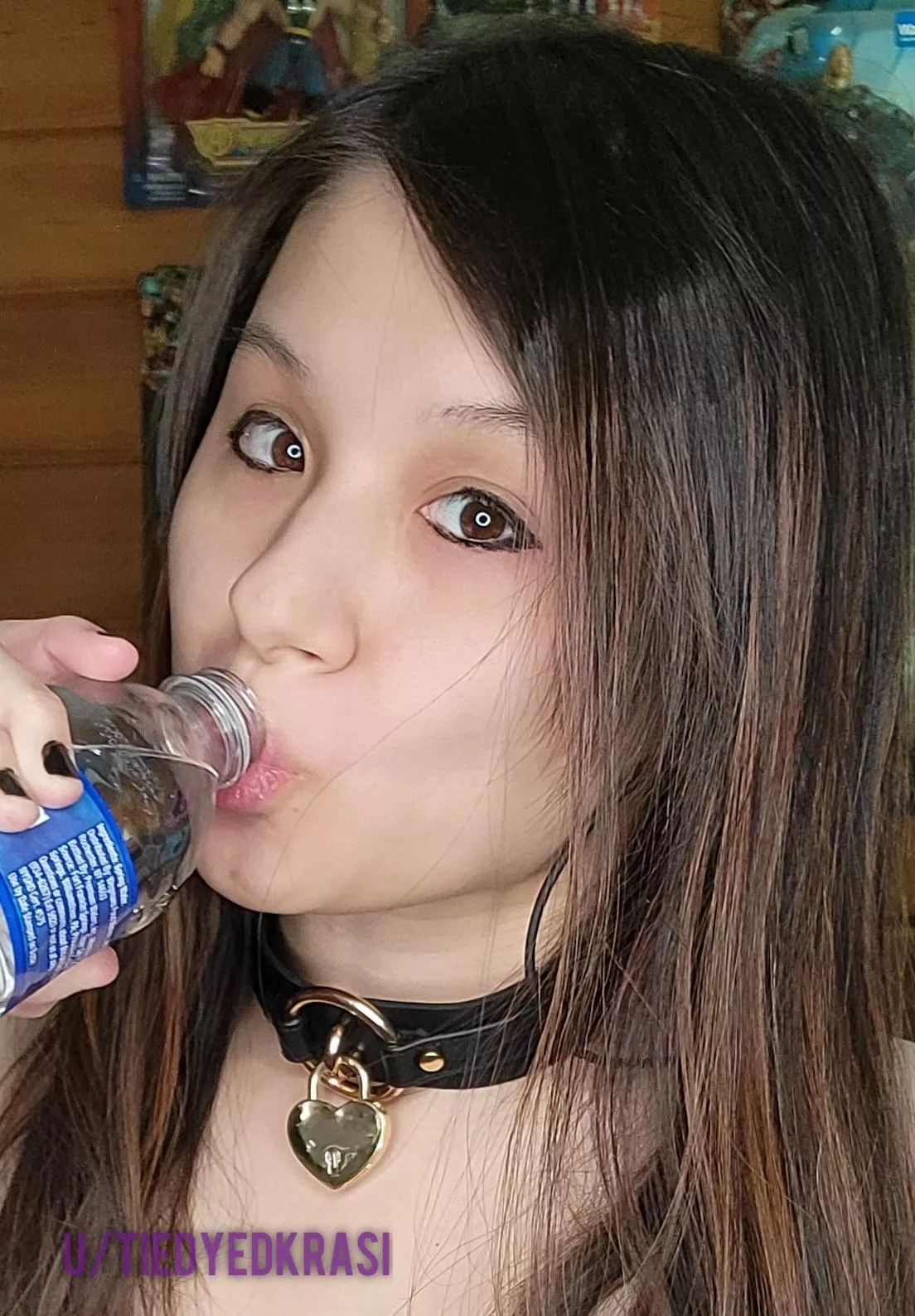 My face as I sip water posted by tiedyedkrasi