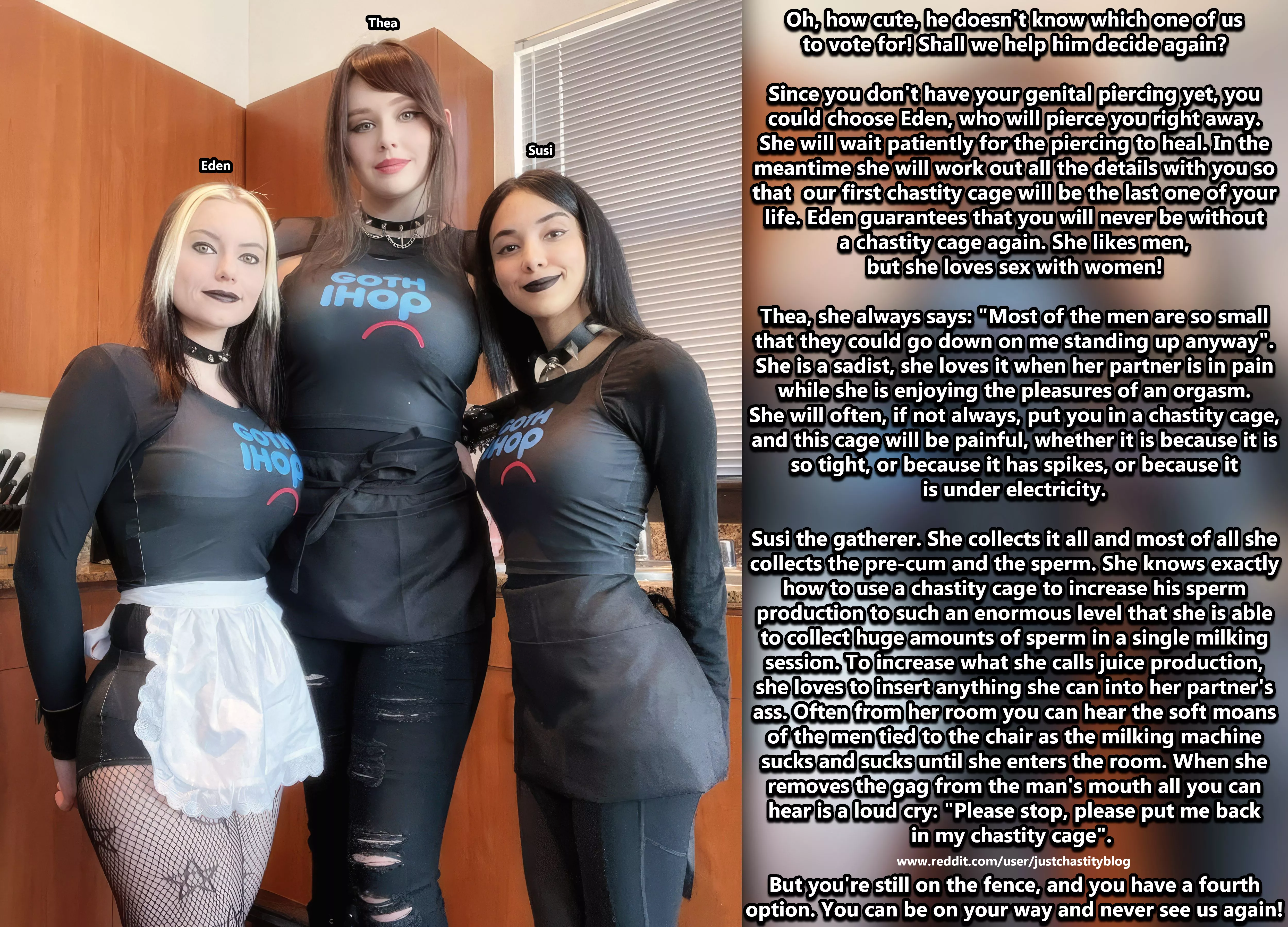 There is still time for you to go, or you can choose now posted by justchastityblog