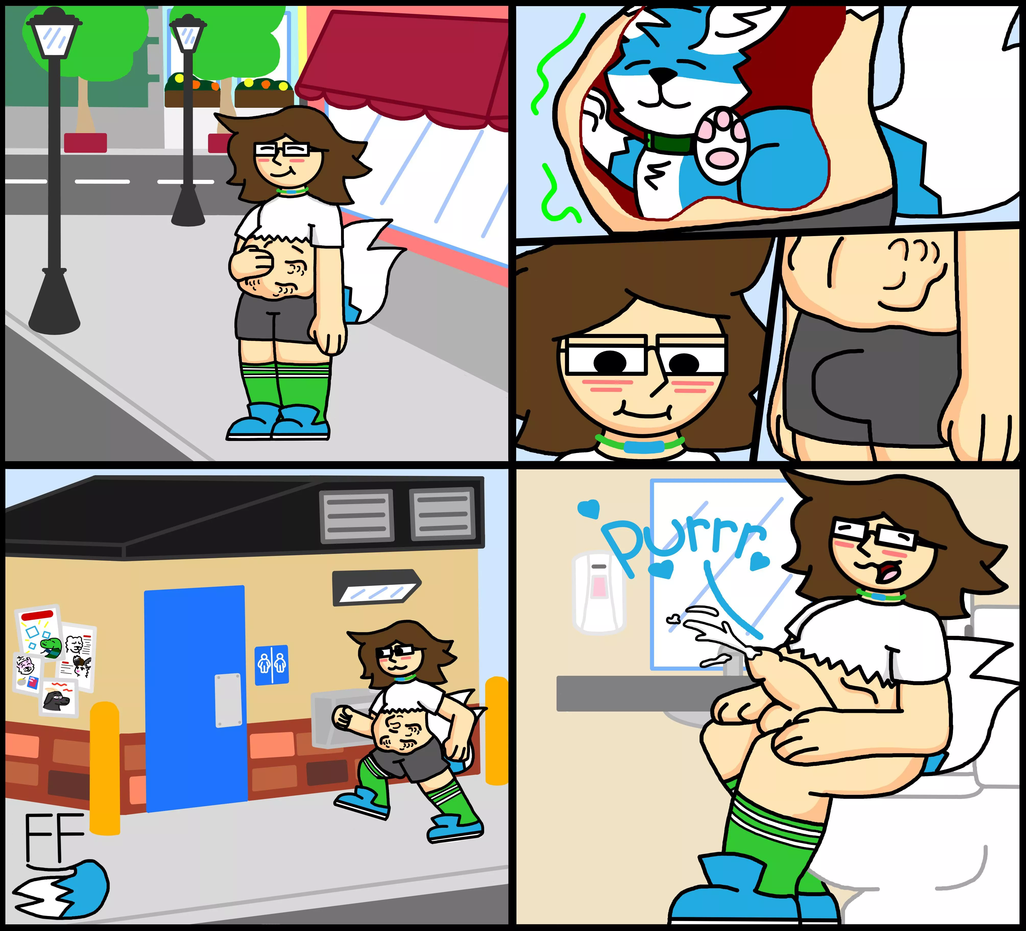 {comic} Feral me being used as a plug by my bf while he is in his human form (art by me) posted by LegGay