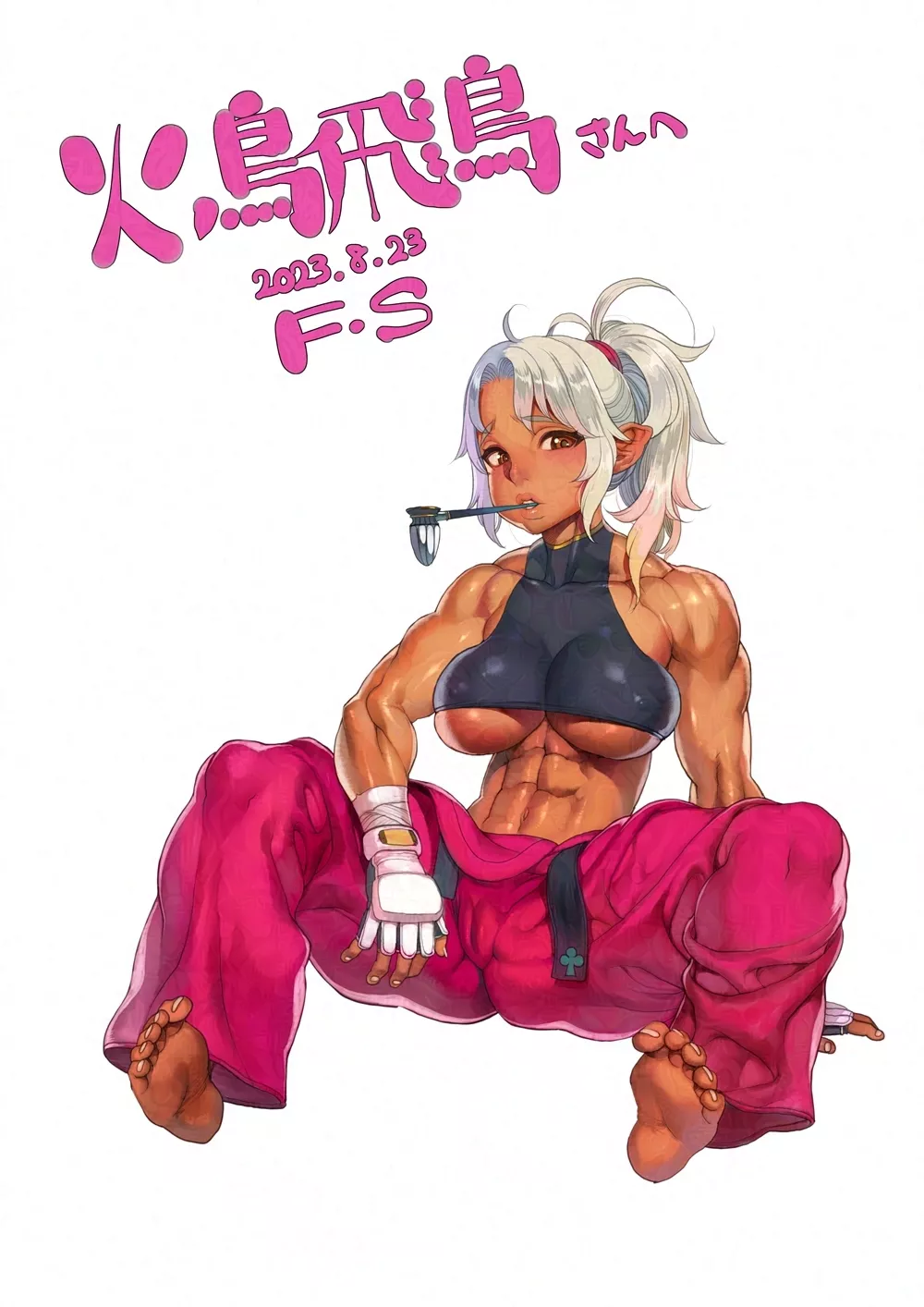 Dark skin muscle girl [Artist: F.S] posted by ComaOfSouls