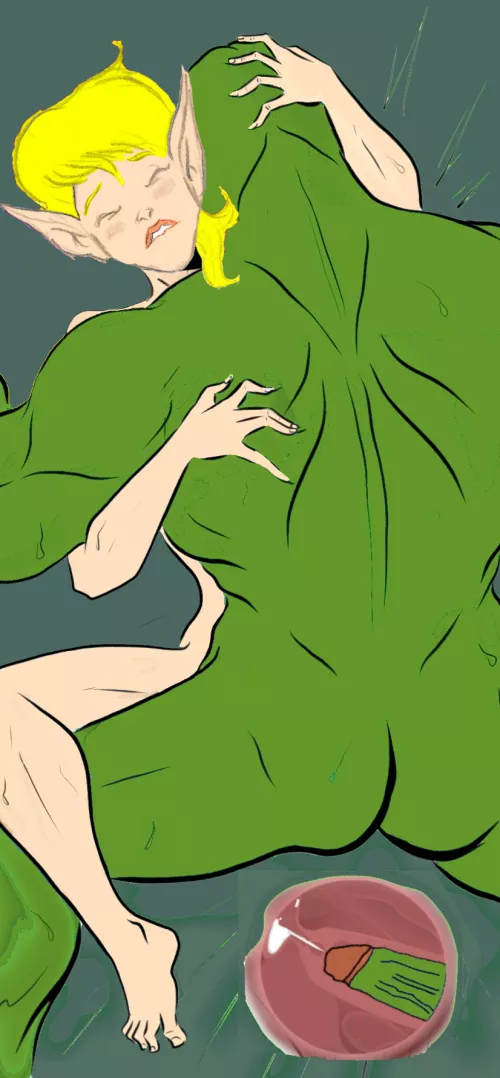 Elf Girl and Her Orc Lover (Edit, PookieArt) by OrcHentaiFan