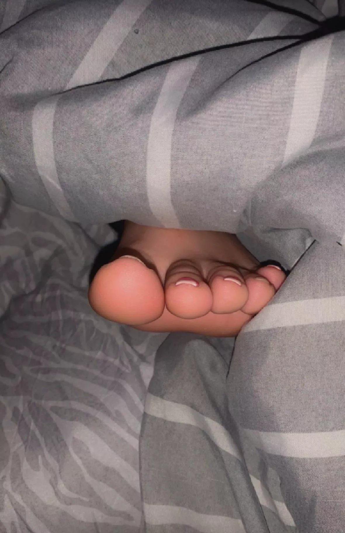 Pic of my toes while I was sleeping ;) what would be the first thing u did? posted by SilkyToez82