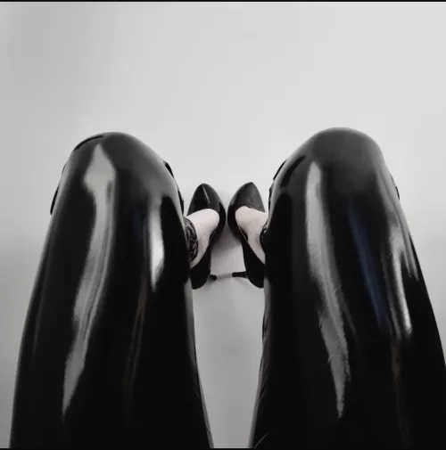 Shiny Leggings and Black Pumps by CelebsinHeels01