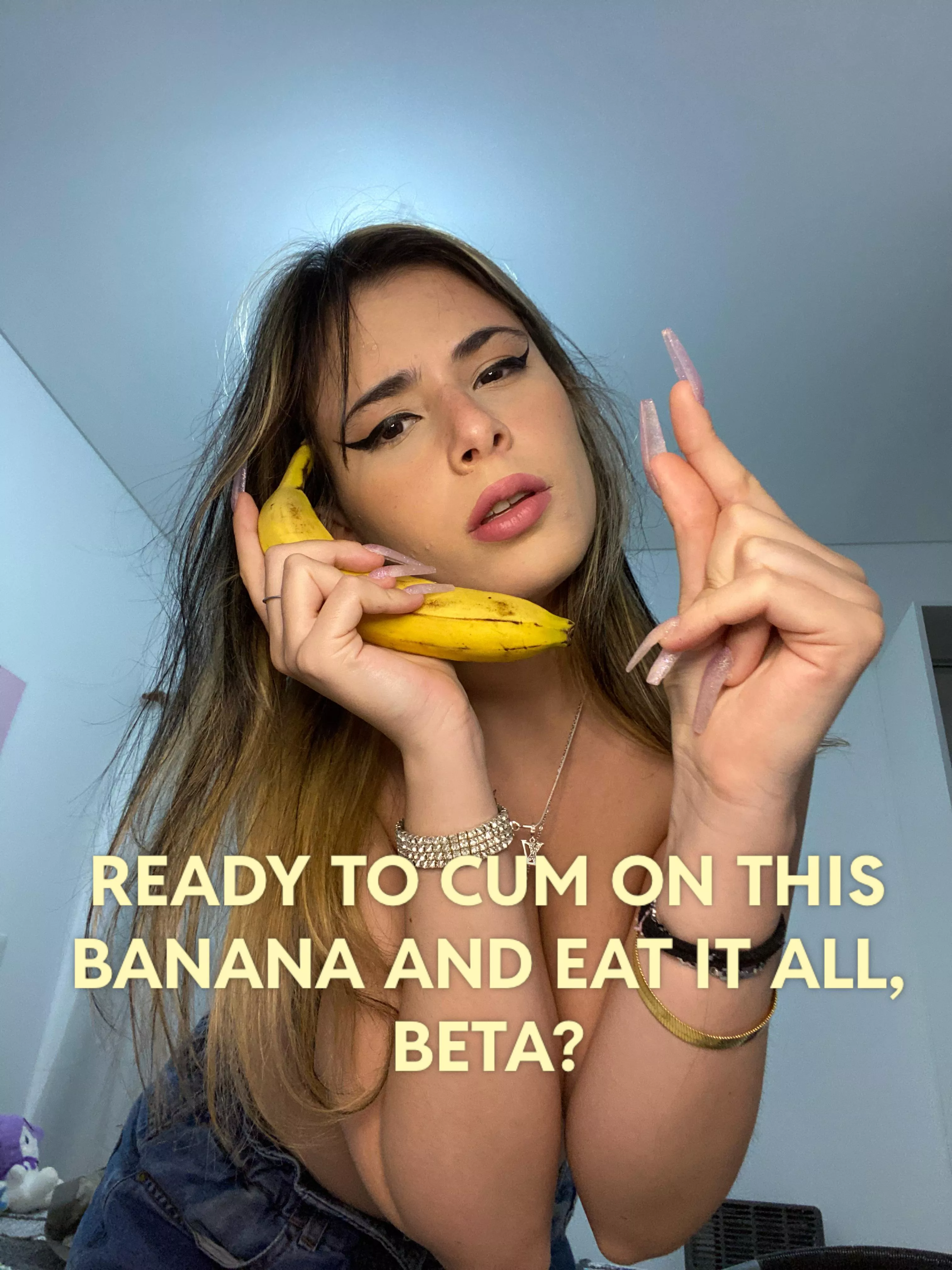 the banana looks more like a cock than that shrimp of yours posted by sanriokween