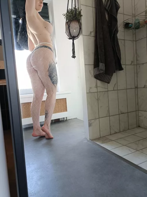 White fishnets for a change by Goth1cccBabe