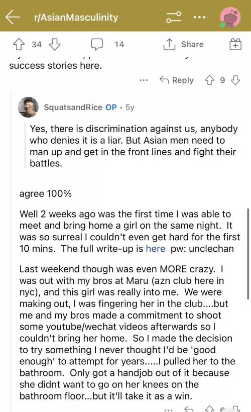 Why do straight Asian guys make these kind of posts and comments as if they’re proud? It sounds very pathetic and misogynistic. by OkCorner4872