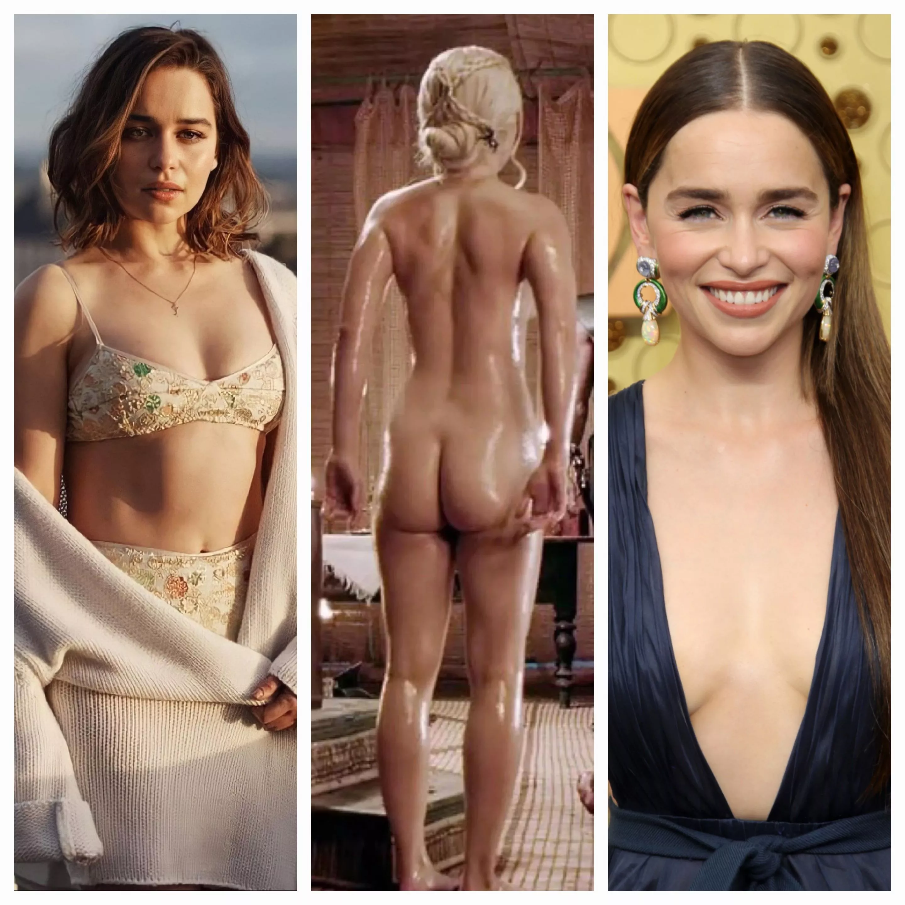 Emilia Clarke has me feeling so bi, sandwich your cock between my thick cheeks and fuck em like it's her fat ass posted by mr_velvatine227