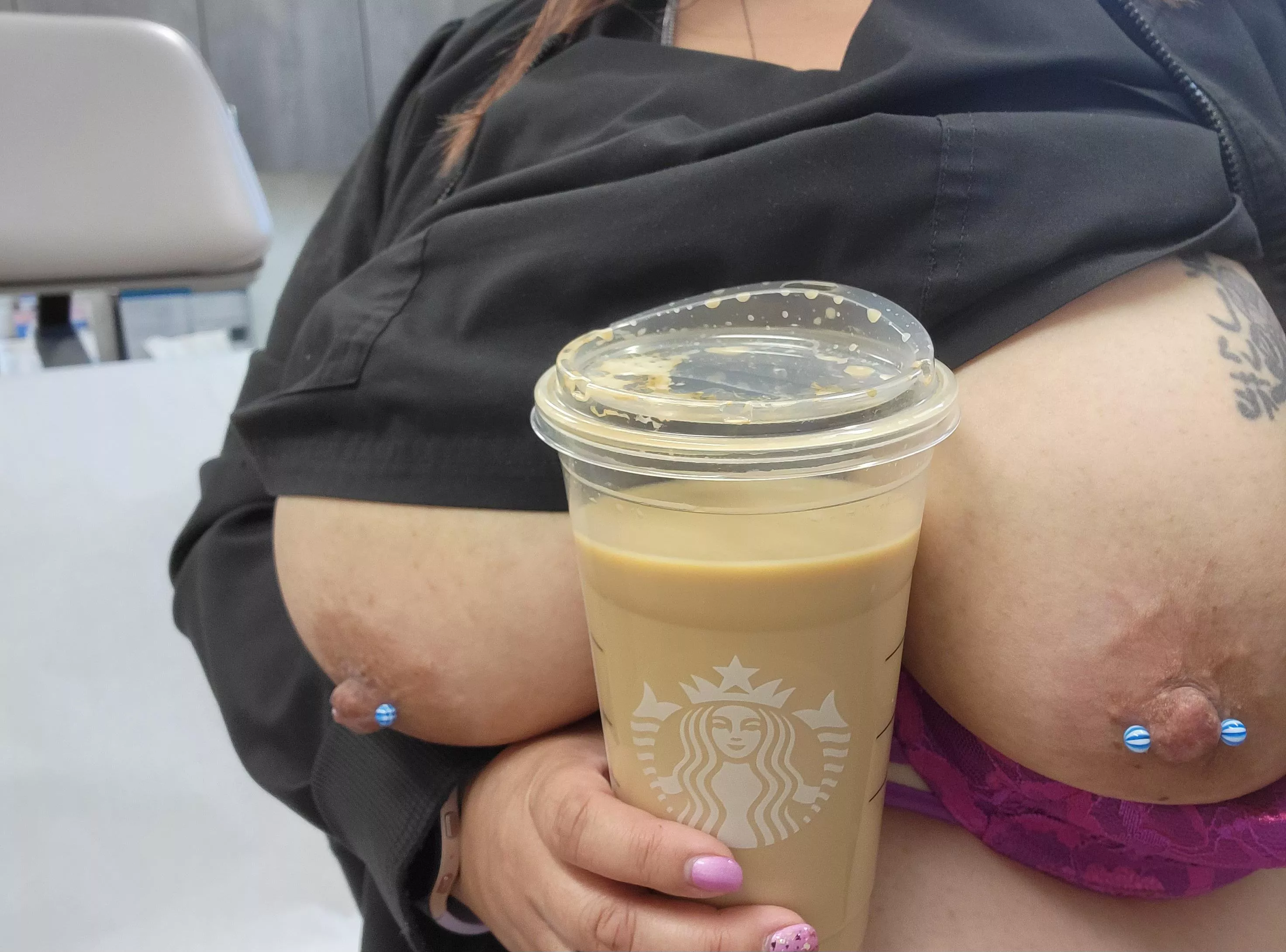 [F]riday flash with coffee to start your morning posted by curvyaznhotwife