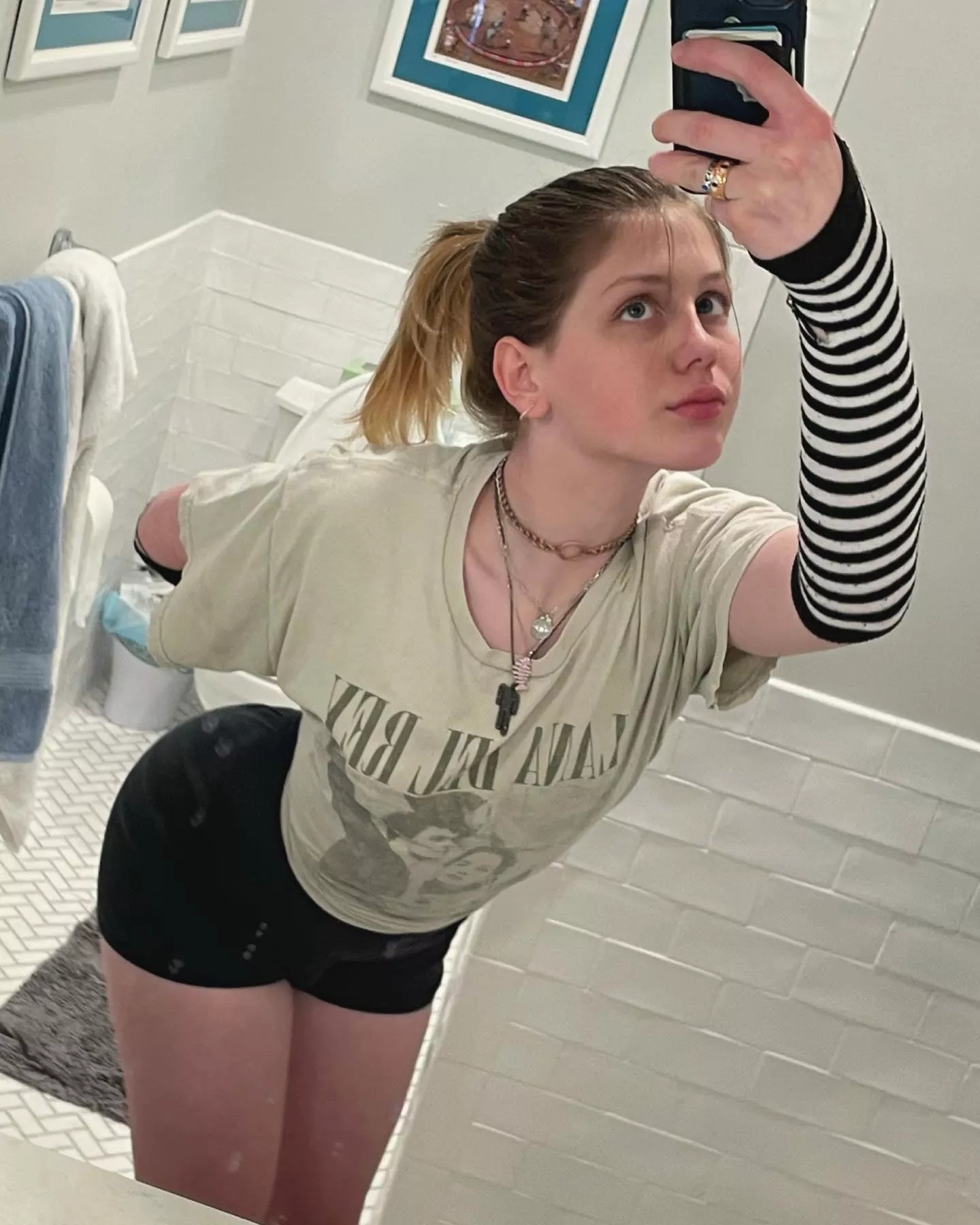 I never wear my hair back, but I kinda like how it looks here ;-; posted by Finnerroo