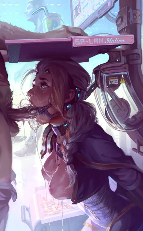 I wonder what it's like to become such a under table decoration. Forced to serve cocks all day's by this machine and dripping cum by LucyLollipop69