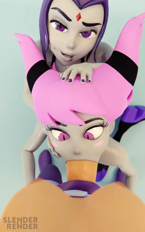 Raven and jinx (Slender Render) by deeg_n