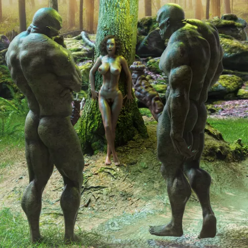 A girl meets some Orcs in the forest [CauntTiddles] by CauntTiddles