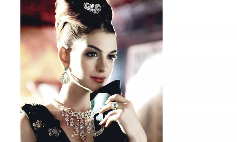 Anne Hathaway as Audrey Hepburn in the November 2010 