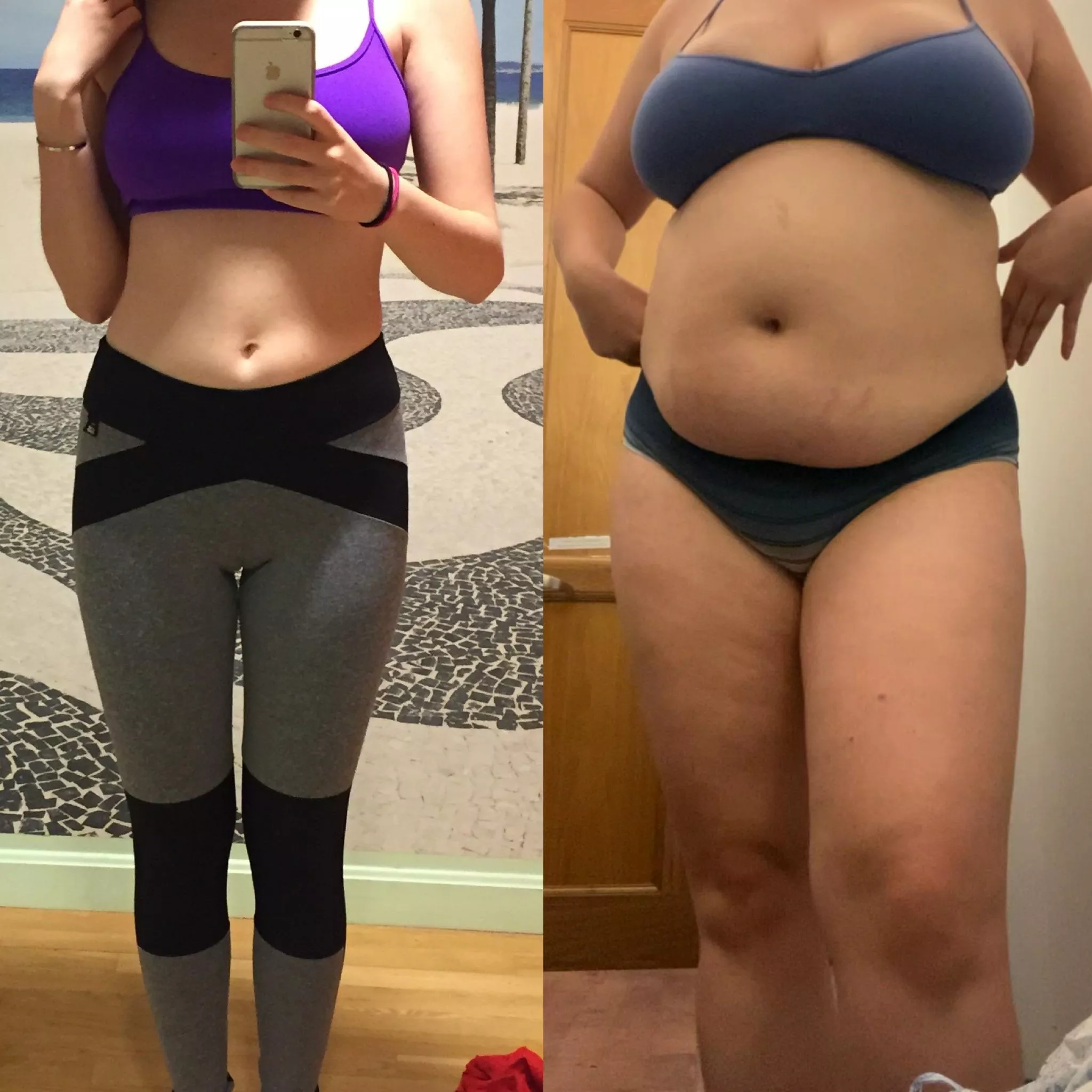 How it started vs how it’s going 🐷 posted by savpeaches