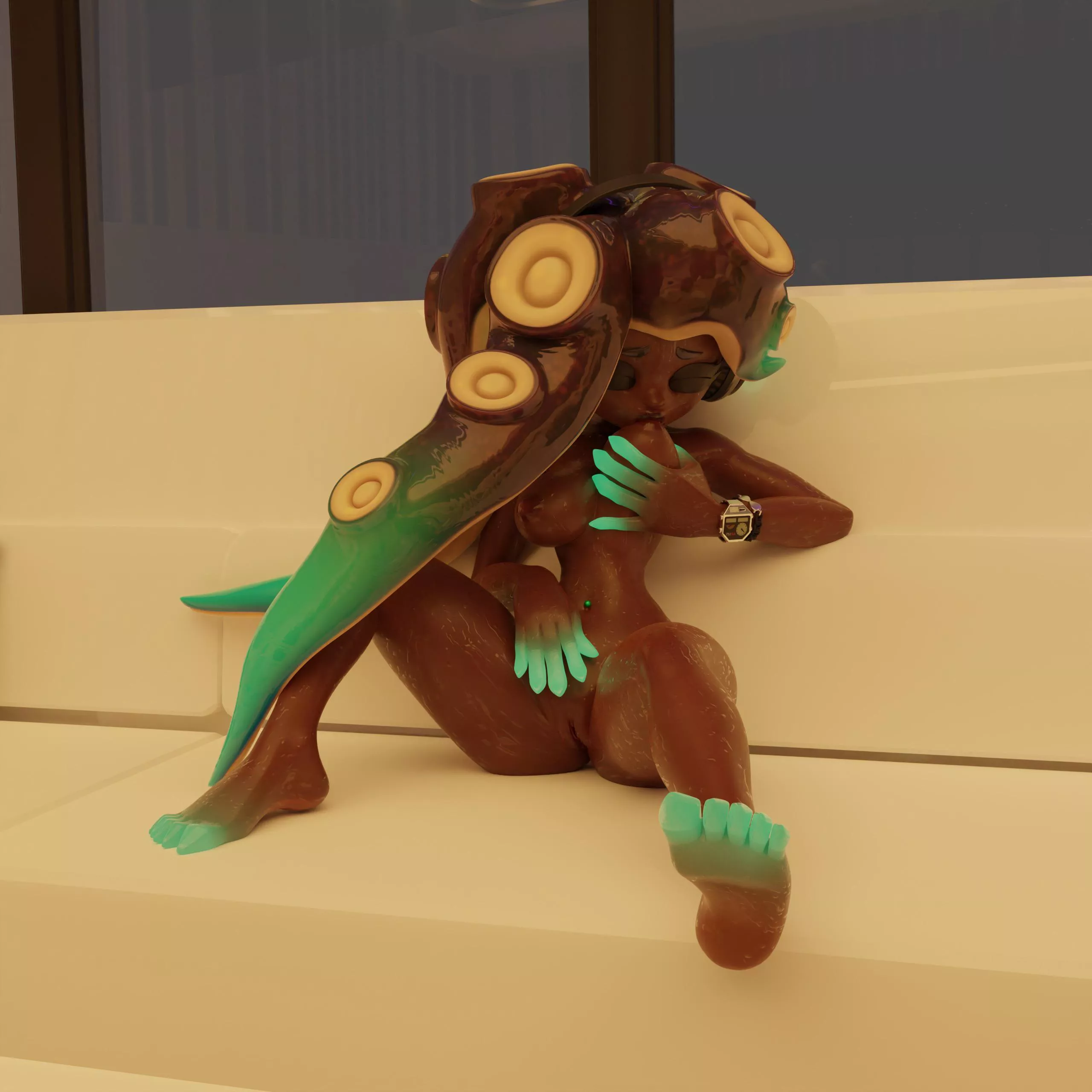 Marina sweating so much as she tastes herself [TealGerudo aka me] posted by ASharkMadeOfTeal