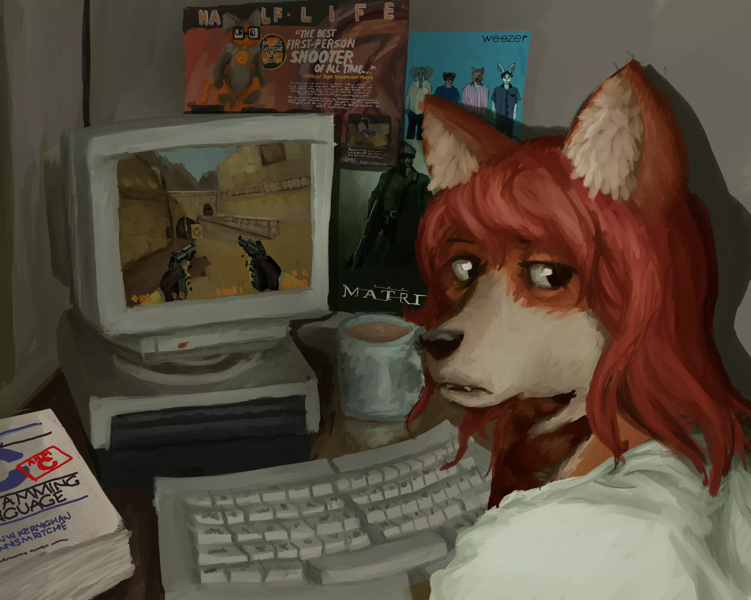 nerd desk (oc) posted by bobodobou