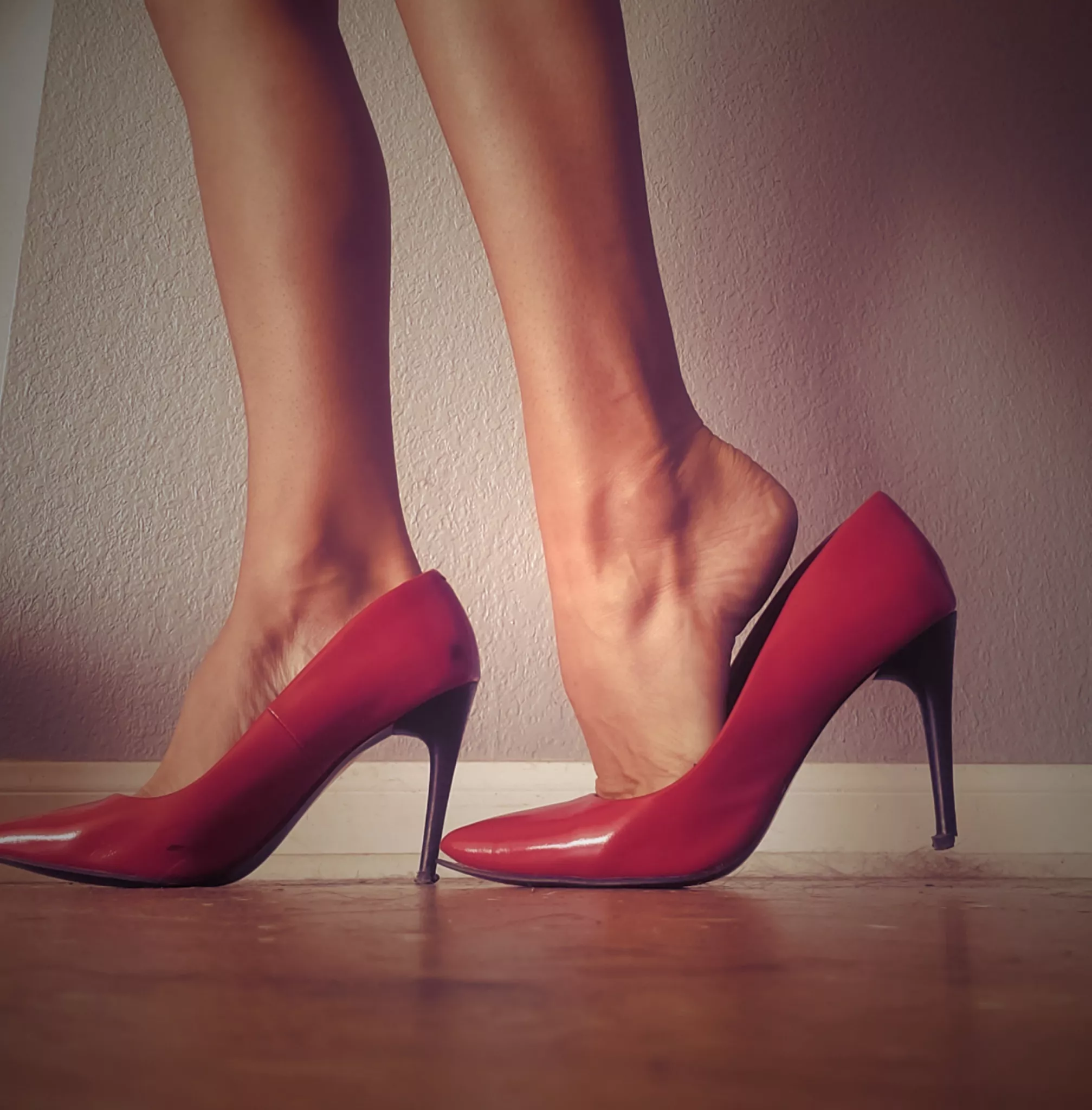 Trying on one of my favorite old pairs of F me pumps posted by le_petitfeet