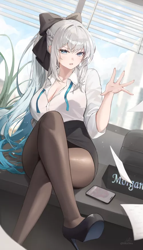 Office Lady Morgan [Fate] by xSaviour_N