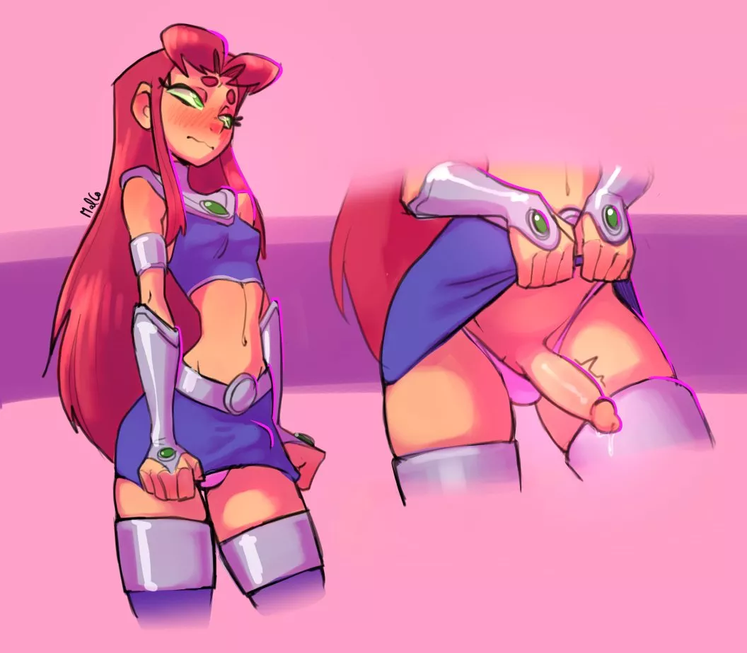 Starfire giving a little peak (MalCo) [Teen Titans] posted by ItsaYouser22