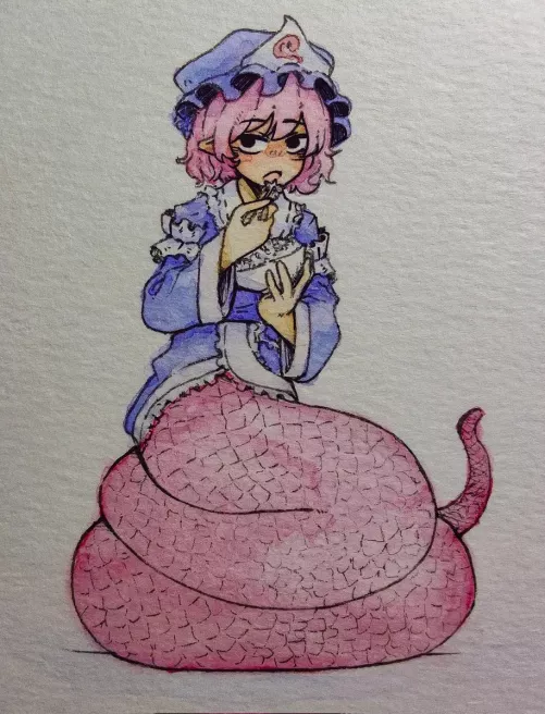 Yuyuko lamia by @hayoibu [Touhou Project] by The_Electric_Llama