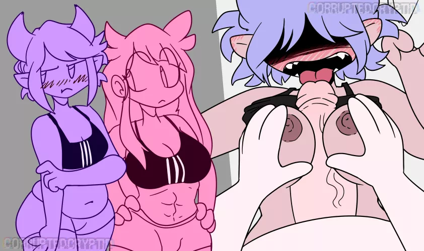 Girlfriends support each other (Corrupted Cryptid) by Successful_Economy95