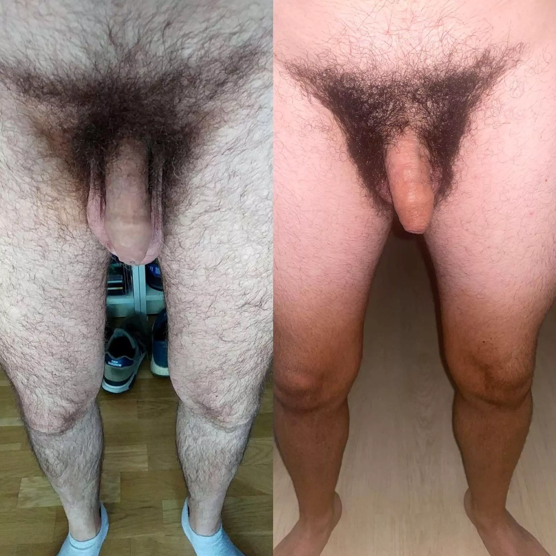 I asked my old bro if he let his pubes grow. He send me left pic 😱😱 right is mine. Both fully covered posted by anomjon90