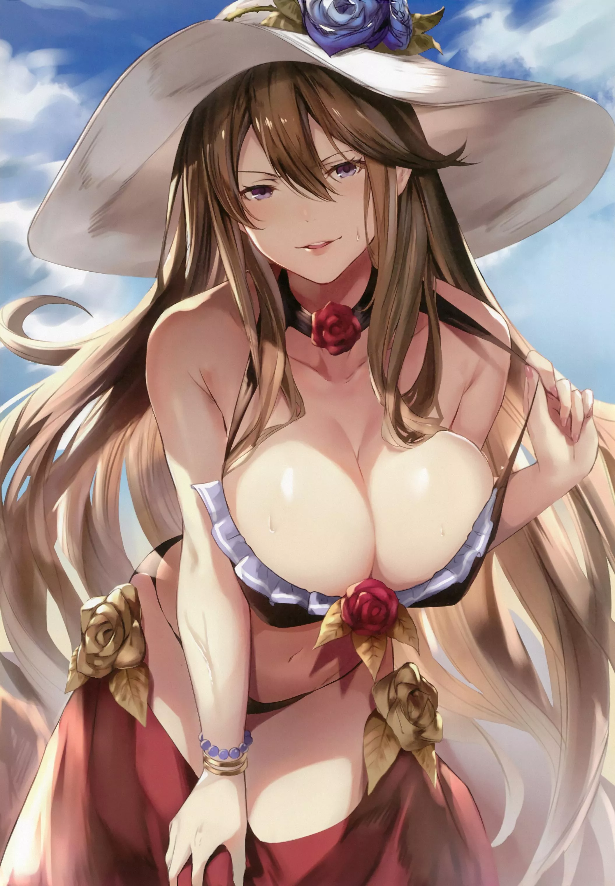 Lusty Rosetta Pulling Off her Bikini to Give a Sensual Invitation at the Beach [Grandblue Fantasy] (Sola) posted by ecchi_neko
