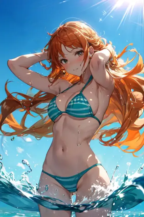 nami in the ocean by BrokenCrystal12