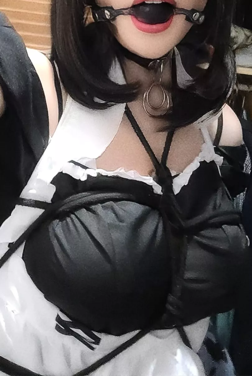 Prepared to greet master after work - Because a proper greeting isnt done with words posted by subhentaikitty