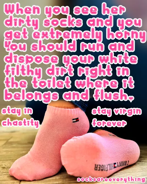 Stay chaste virgin forever and flush your filthy dirt in the toilet! by SocksAreEverything